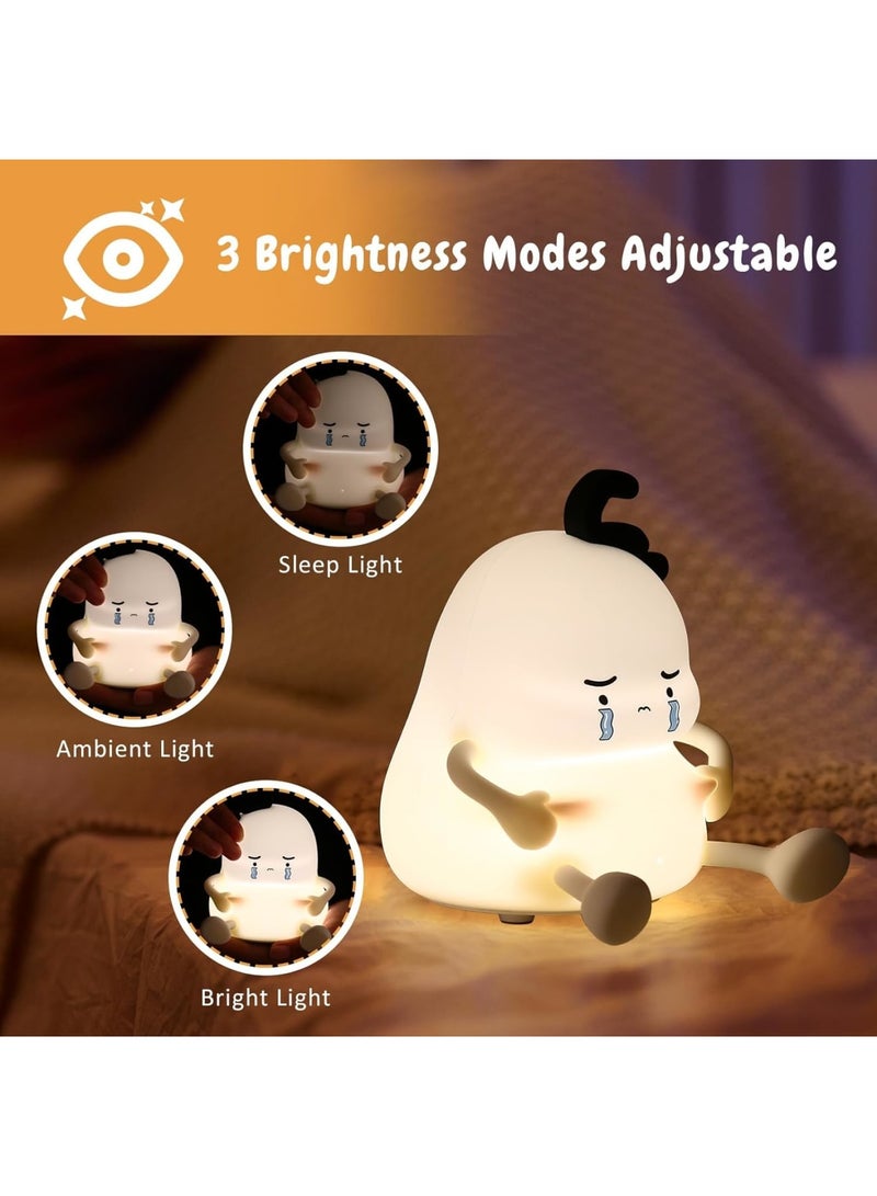 SOLARAE Night Light, LED Silicone Night Light, 3 Level Dimmable Nursery Nightlight for Breastfeeding Toddler Baby Kids Decor, Night Light Rechargeable Squishy Novelty Touch Light for Kids - Image 3
