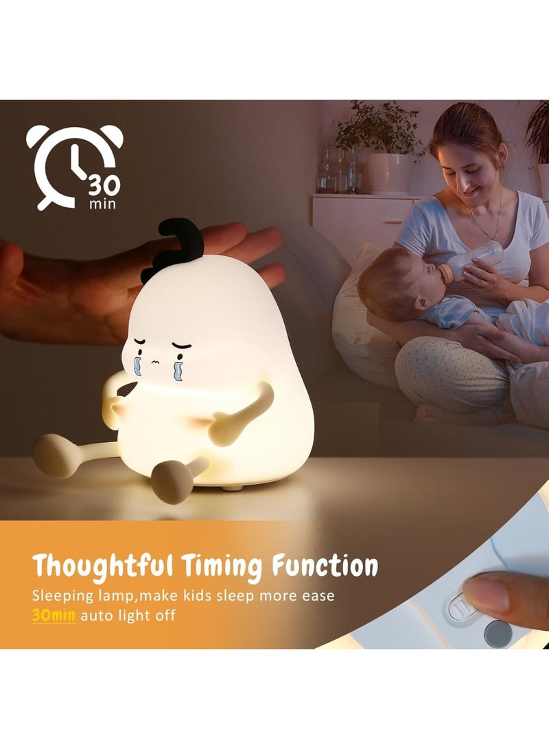SOLARAE Night Light, LED Silicone Night Light, 3 Level Dimmable Nursery Nightlight for Breastfeeding Toddler Baby Kids Decor, Night Light Rechargeable Squishy Novelty Touch Light for Kids - Image 2