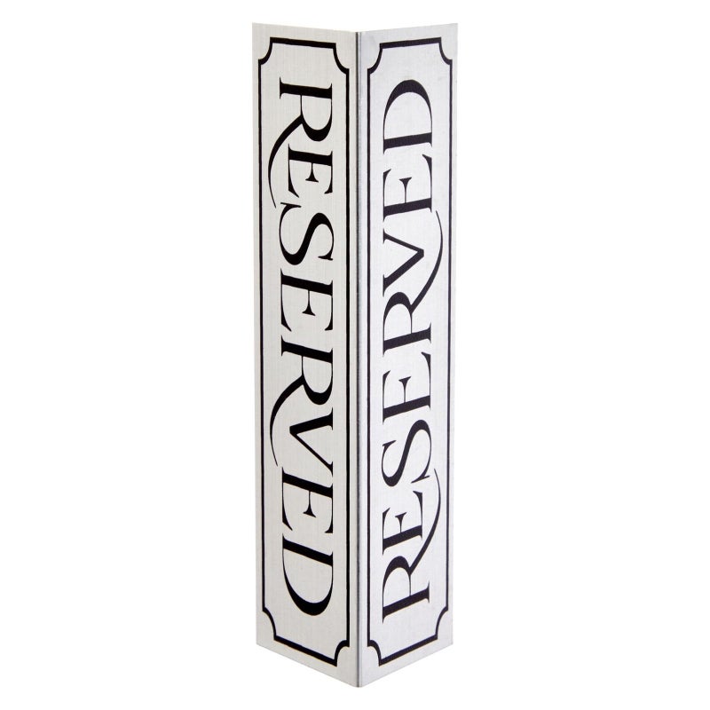 Juvale Reserved Table Signs - 12-Pack 5 x 2 x 1 in Etched Silver Metal - Reserved Seating Signs for Weddings, Restaurants & Parties - Image 5