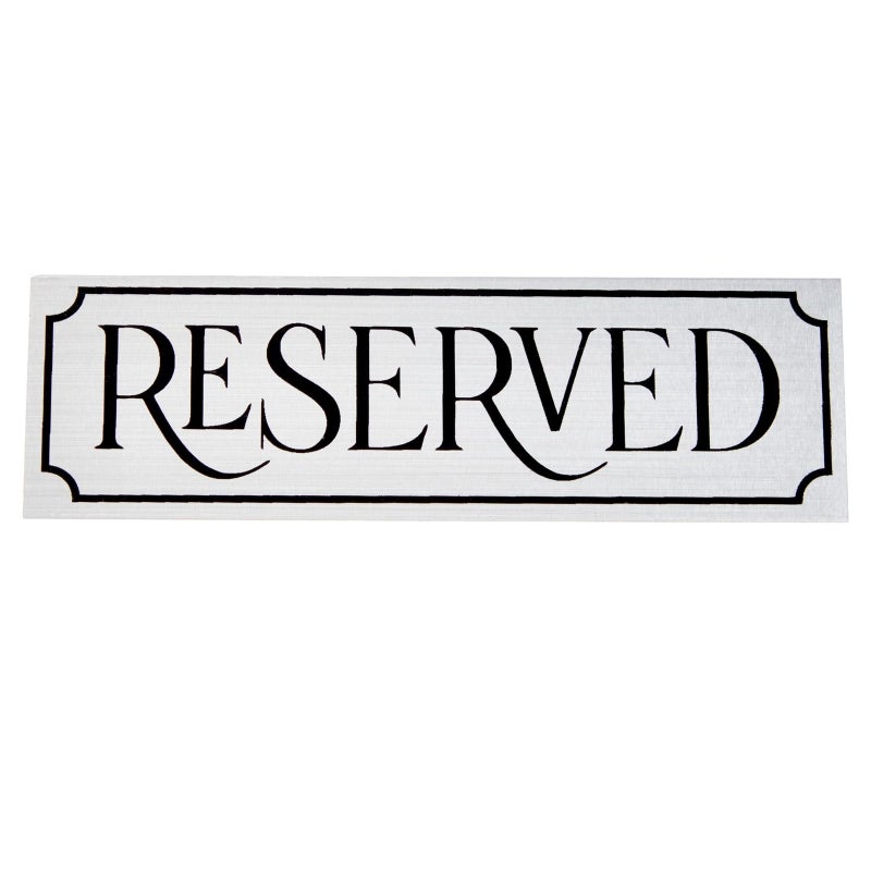 Juvale Reserved Table Signs - 12-Pack 5 x 2 x 1 in Etched Silver Metal - Reserved Seating Signs for Weddings, Restaurants & Parties - Image 4
