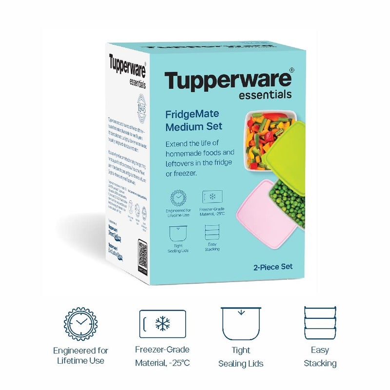 توبروير Tupperware البلاستيك Fridgemate متوسطة 800 مل (مجموعة من 2) متعدد الألوان - Image 3