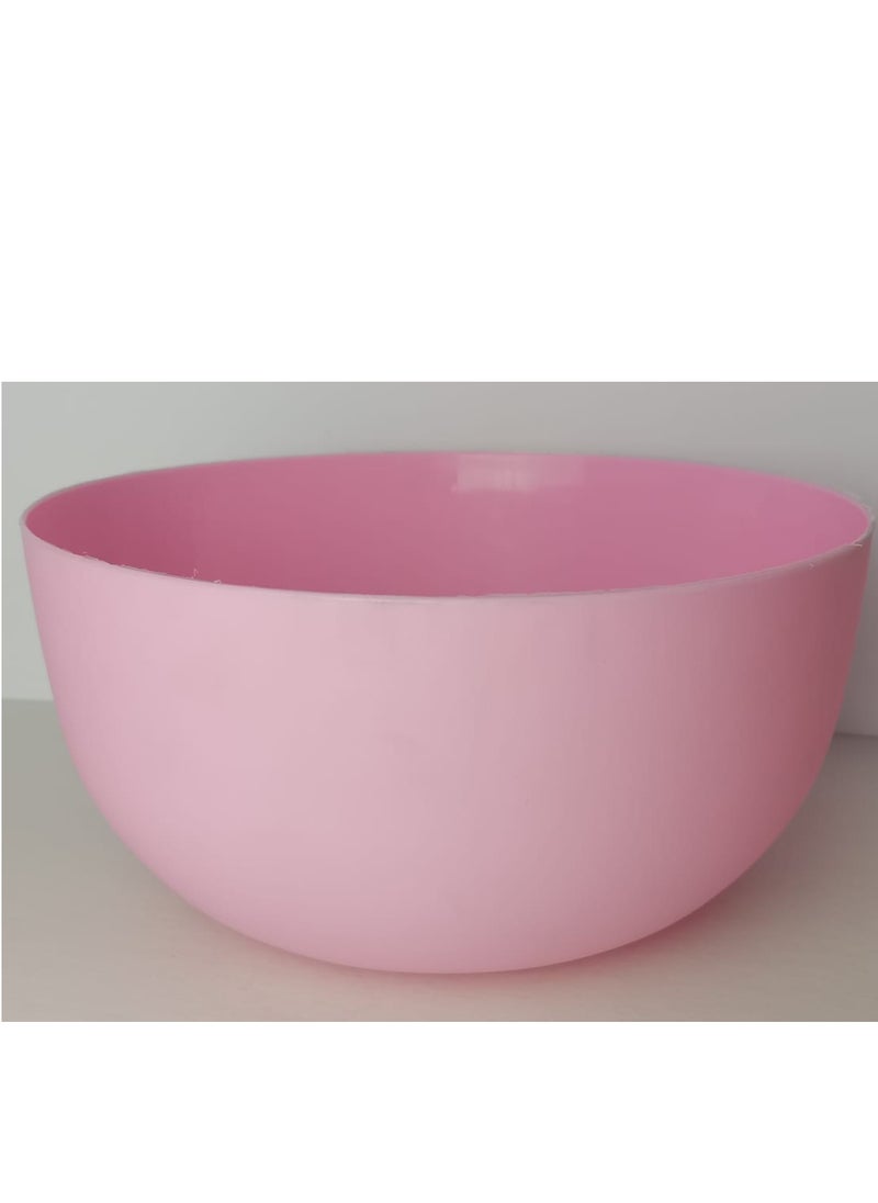 Generic Large round plastic mixer, 4 litre capacity, rose colour, microwave and freezer safe, code 615 