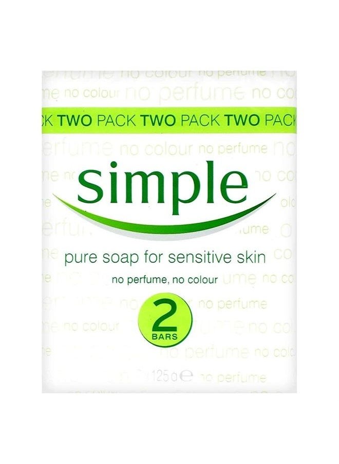 simple Pure Soap Sensitive Skin Twin Pack 2x125G (Pack of 2)  - Image 1