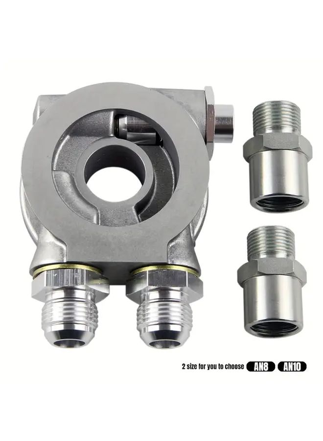Oil Cooler Filter Sandwich Plate Thermostat Adapter AN8 3/4 16 UNF AN10 Fitting - Image 1