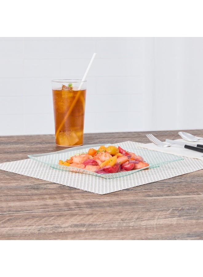 Restaurantware 9 Inch Salad Plates, 100 Large Wedding Plates - Square, Wavy Edges, Seagreen Plastic Disposable Dinner Plates, Holds Sauces And Dips, For Weddings, Birthdays, Or Special Events - Image 5