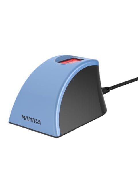 Cables Kart L1 Mantra MFS110 Biometric Fingerprint USB Scanner with C Type OTG RD Services Latest Version with High Security and Durability Device Metallic Blue
