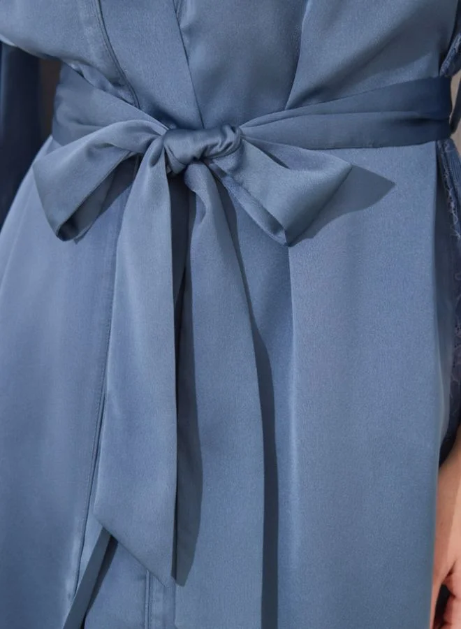 women'secret Blue chiffon fabric midi robe