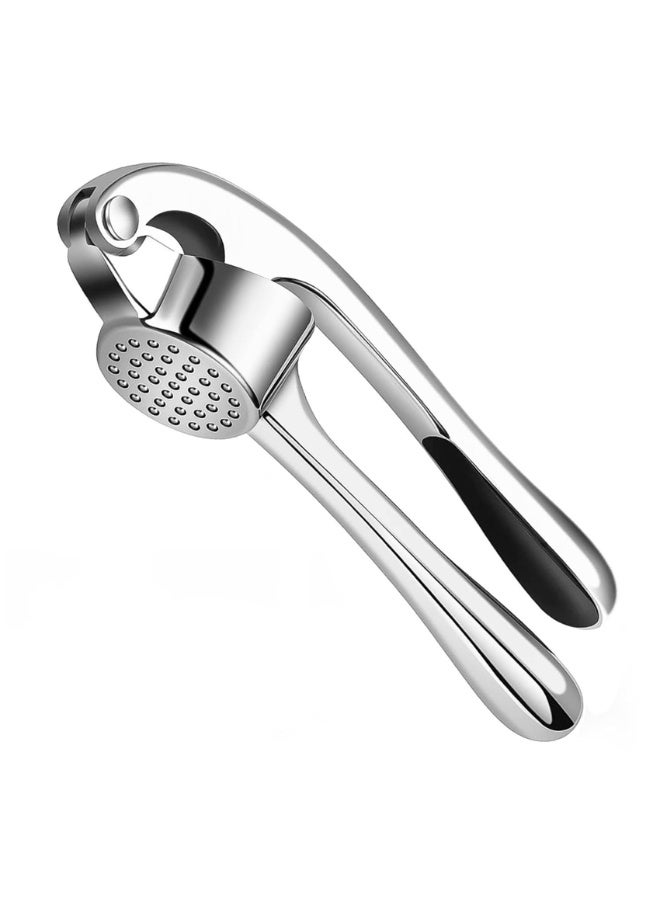 Stainless Steel Garlic Press Rocker Heavy Duty Garlic Mincer Ginger Crusher Kitchen Tool White - Image 1