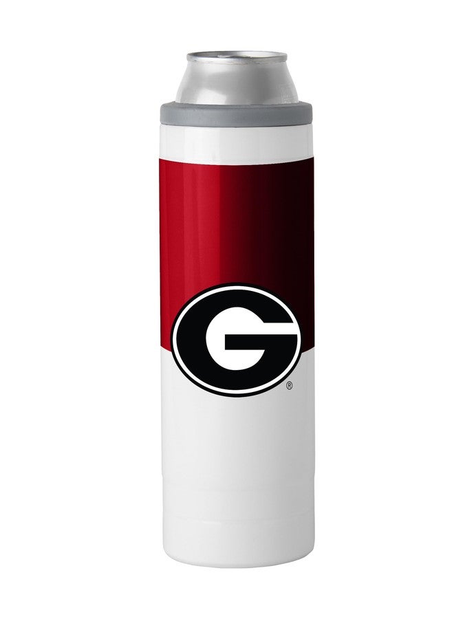 Logo Brands NCAA Georgia Bulldogs 12oz Colorblock Slim Can Coolie - Stainless Steel, Double-Wall Insulated, Removable Rim for Cocktail Tumbler Use - Image 1