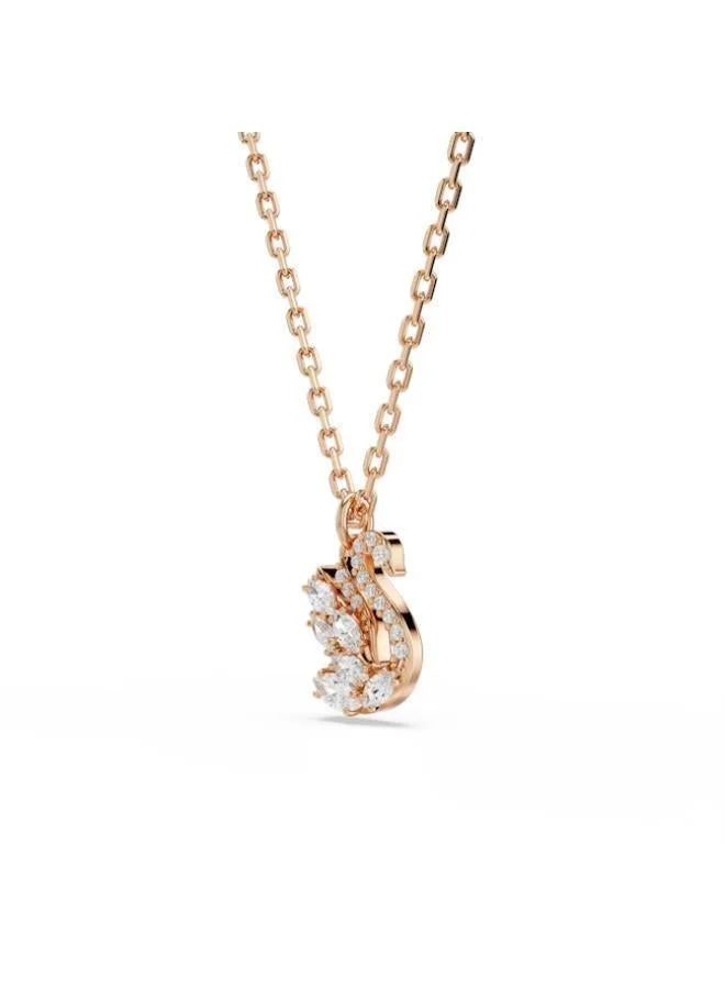 SWAROVSKI  Swan White Crystal Rose Gold Tone Plated Pendant Necklace for Women | Best Price UAE