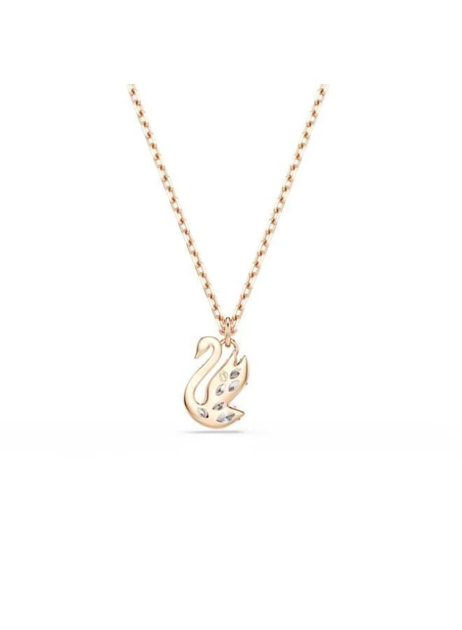 SWAROVSKI  Swan White Crystal Rose Gold Tone Plated Pendant Necklace for Women | Best Price UAE