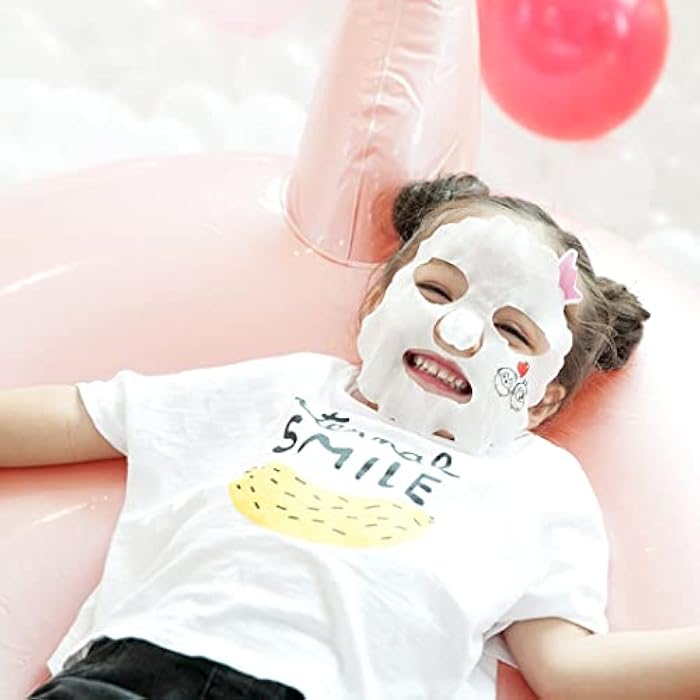 Puttisu Real Fruit Facial Mask Sheet for Kids, Children - Made with 100% Cotton, Moisturize, Sooths and Hydrates Skin (Strawberry- Pack of 14) - Image 4