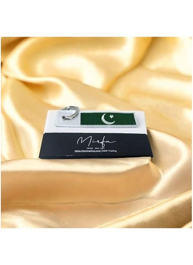 MIRFA Pakistan Flag Keychain Tag with Key Ring, EDC for Motorcycles, Scooters, Cars and Gifts Flag Key Chain, 100% Embroidered  - Image 3