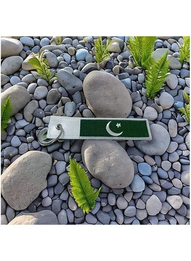 MIRFA Pakistan Flag Keychain Tag with Key Ring, EDC for Motorcycles, Scooters, Cars and Gifts Flag Key Chain, 100% Embroidered  - Image 4