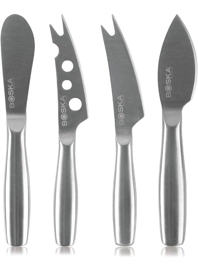 BOSKA Stainless Steel Cheese 4 Knife Set  Mini Copenhagen Knives For All Types of Cheese  MultiFunctional Cheese Slicer  Handheld Slicer  Silver NonStick  Dishwasher Safe  For Kitchen Cooking  - Image 1