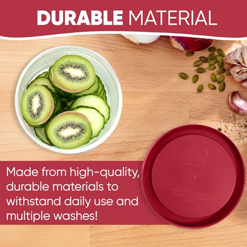 MRX Solutions Replacement Lids for Pyrex Containers Round Glass Food Plastic (2) 2-Cup (2) 4-Cup (2) 7-Cup (Red) - Image 5