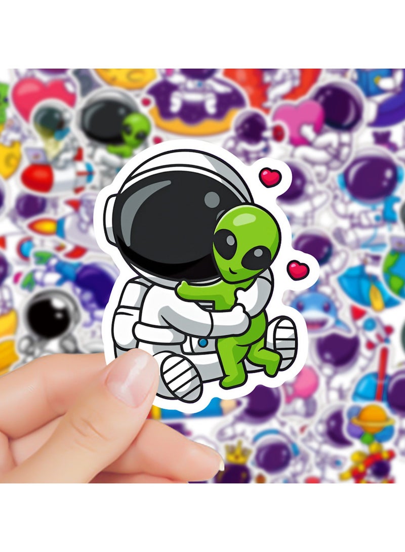 قوس قزح أورينبو 50 قطعة من ملصقات رائد الفضاء للأطفال وزجاجات المياه وملصقات الفينيل للفتيات والهواتف المحمولة والأمتعة - Image 2