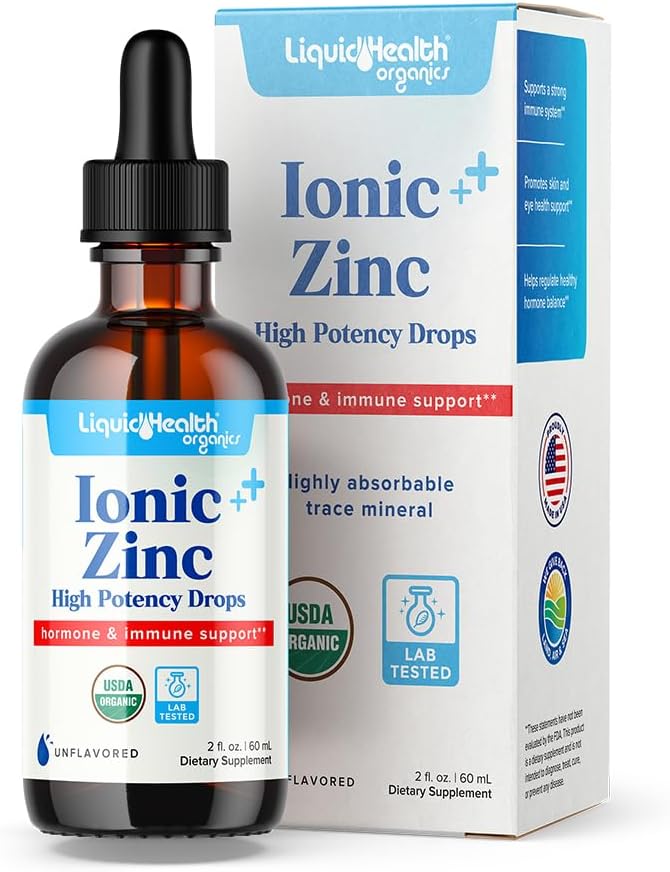 LIQUIDHEALTH قطرات الزنك الأيوني العضوي من LIQUIDHEALTH بتركيز عالٍ 2 أونصة - Image 1