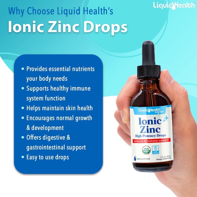 LIQUIDHEALTH قطرات الزنك الأيوني العضوي من LIQUIDHEALTH بتركيز عالٍ 2 أونصة - Image 3