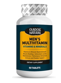 Oladole Natural Oladole Natural Men's Multivitamin - 60 Tablets | Enriched with Vitamins A, C, D, E, B1, Folate, Iron, Calcium, Magnesium, Biotin, Zinc | Supports Muscle building, Energy, & Antioxidant Protection  - Image 1