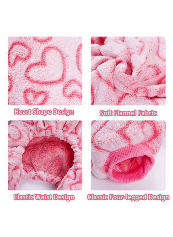 Dxhycc Fleece Dog Pajamas Cute Dog Heart Pajamas Puppy Jumpsuit Pajamas Warm Soft Pet Holiday Clothes For Small Medium Cats And Dogs (Pink, S) - Image 4