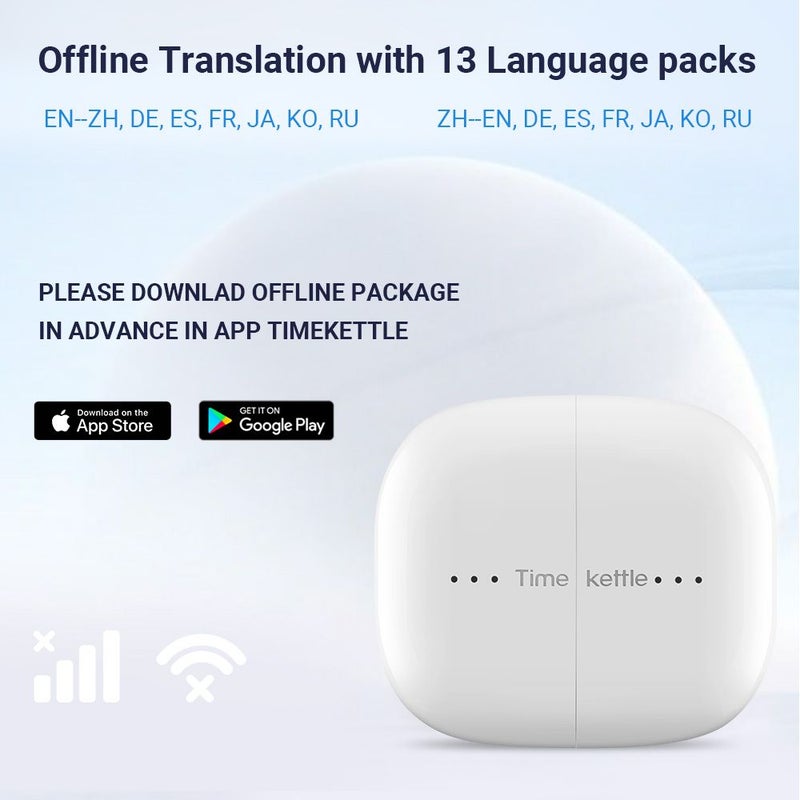 Timekettle M3 Offline Version Language Translator Earbuds Wireless Headphones, White - Image 3