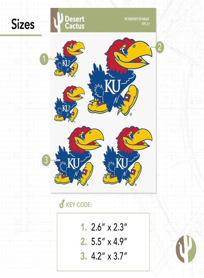 Desert Cactus University of Kansas Sticker Jayhawks KU Vinyl Decals Laptop Water Bottle Car Scrapbook T3 (Type 3-2) - Image 3