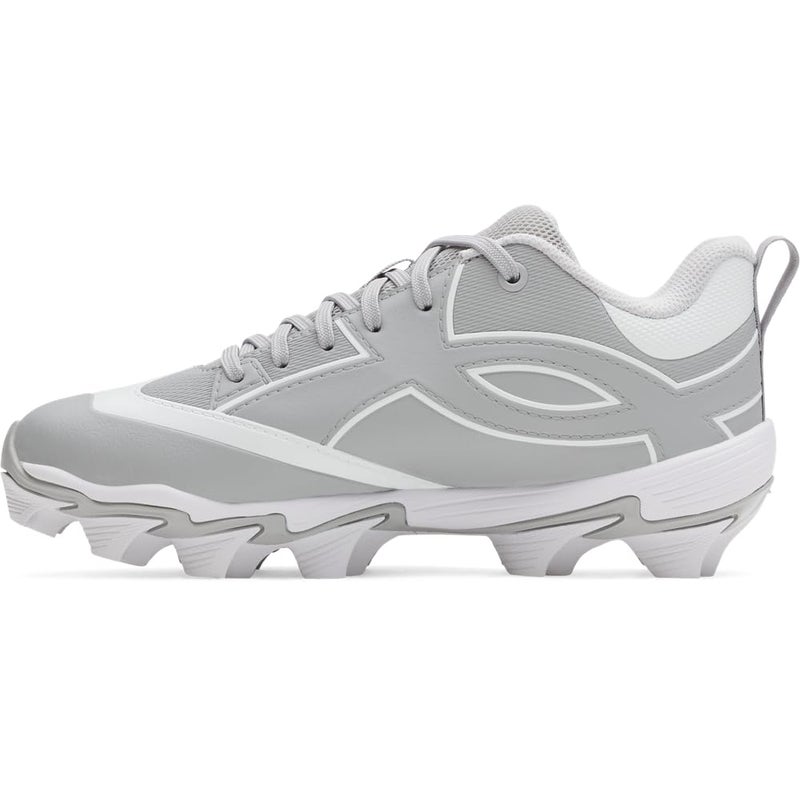Under Armour Boys' Leadof Icon Low RM JR Baseball Cleats, (075) Baseball Gray/Baseball Gray/White, 12K, US