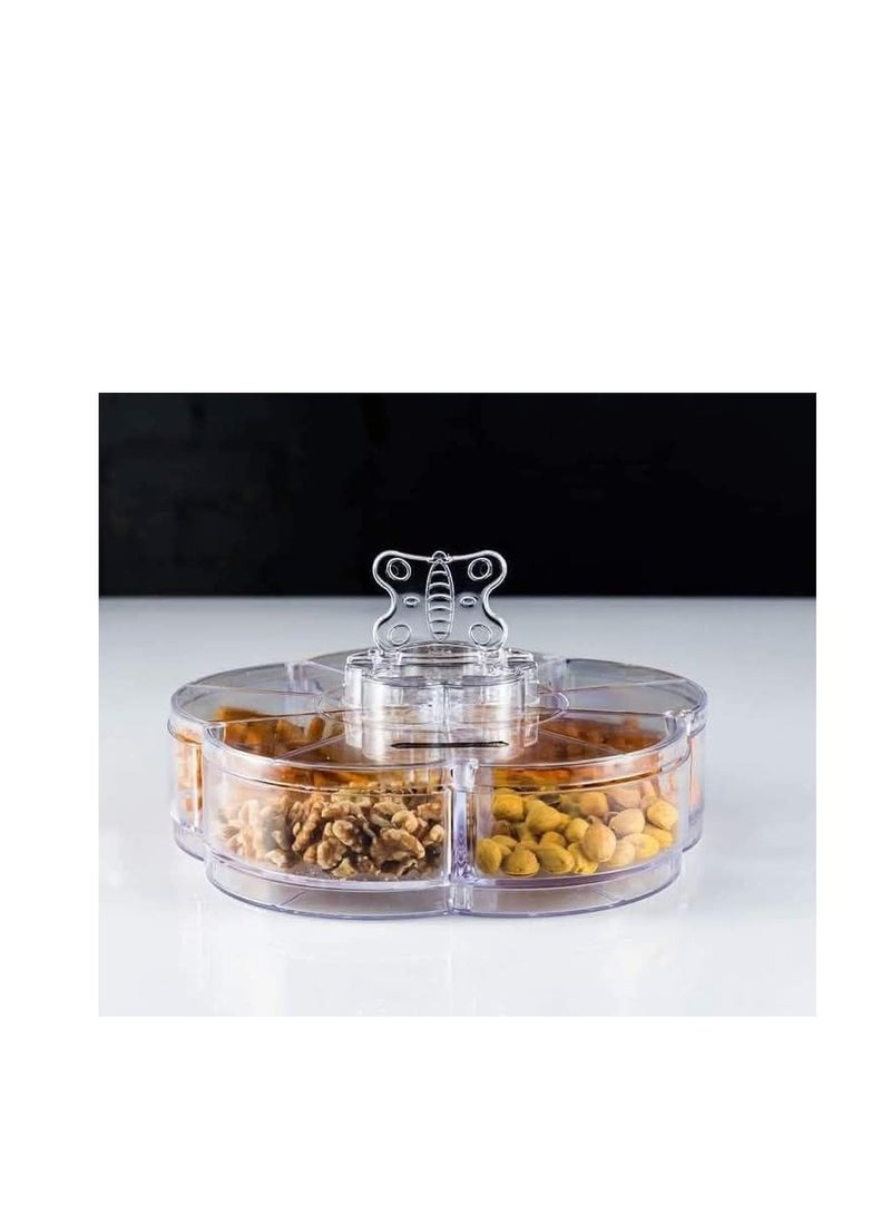 Acrylic Rose Nut Serving Platter, Clear, (Number of Pieces: 1) - Image 1