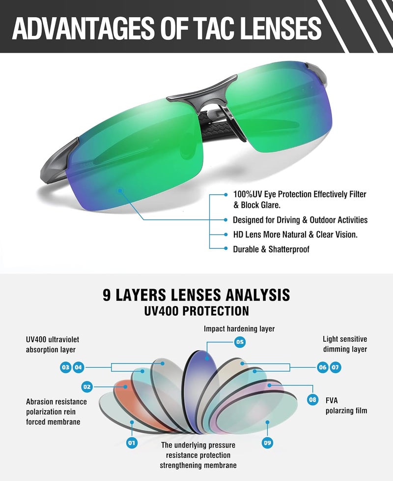 Duco Mens Sports Polarized Sunglasses UV Protection Sunglasses for Men 8177s - Image 5