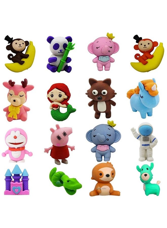 MAPLE Animal Erasers for Kids Pencil Erasers Puzzle Erasers Take Apart Erasers Stylish Mini Rubber Erasers Set for Return Gift Prizes Desk Pets Gifts Back to School Supplies for Kids Girls Boys (24) - Image 1