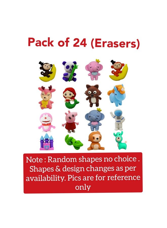MAPLE Animal Erasers for Kids Pencil Erasers Puzzle Erasers Take Apart Erasers Stylish Mini Rubber Erasers Set for Return Gift Prizes Desk Pets Gifts Back to School Supplies for Kids Girls Boys (24) - Image 3
