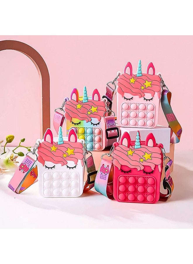 PLUSPOINT PLUSPOINT Unicorn Pop Shoulder Bag FidgetToys Pop It Purse Push Bubble Fidget Sensory Stress Release Toys for Kids Purse for Girls (Unicorn Pouch)  - Image 5