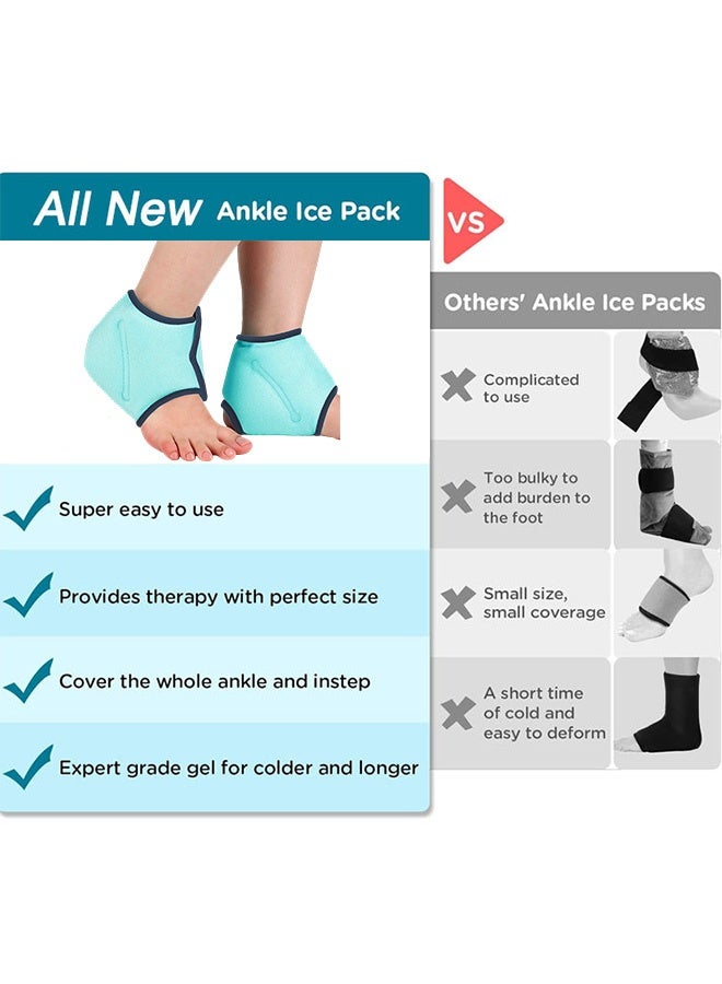 بونيتو لفافة ثلج للكاحل للتورم، لفافة ثلج هلامية ساخنة وباردة للكاحل والقدم، التهاب اللفافة الأخمصية، لفافات هلامية للإصابات قابلة لإعادة الاستخدام، لالتهاب اللفافة الأخمصية، نتوءات الكعب، التهاب وتر أخيل، هدية للرجال والنساء بعد الجراحة - Image 3