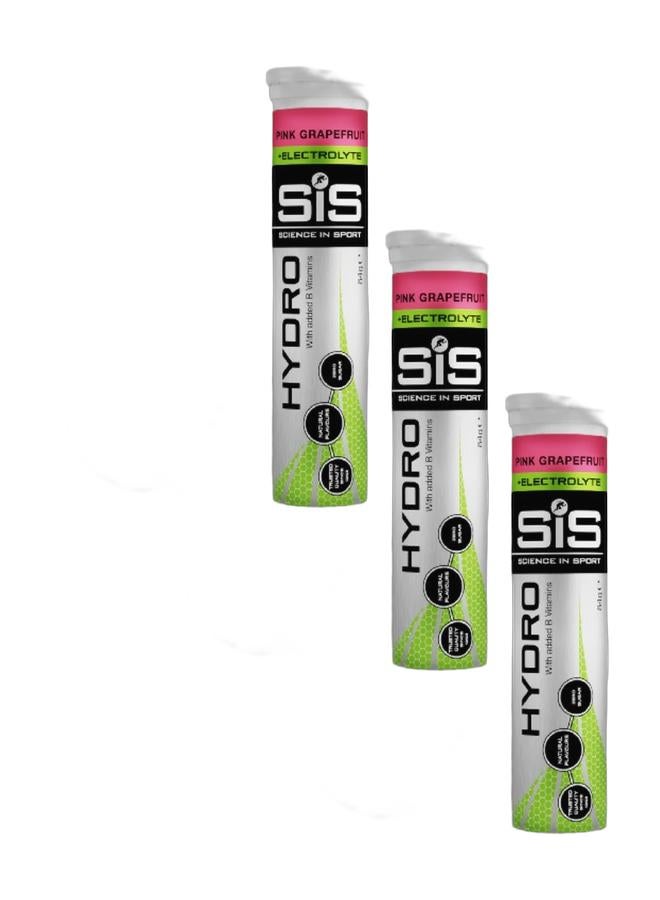 SIS Hydro Electrolyte Tablets | Sugar Free Hydration Tablets | Essential Electrolytes to Reduce Fatigue & Aid Rehydration | Gluten Free | Pink Grapefruit | 60 Servings | 3 Pack | 60 x 4.5g - Image 1