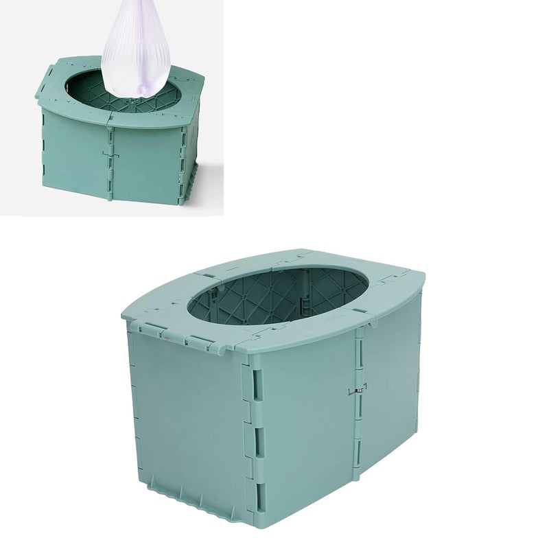 YWBL-WH Toddler Potty, Portable Foldable Travel Toilet Seat, Reusable Training Chair for Kids on Camping Trips and Long Car Rides (Green) - Image 2