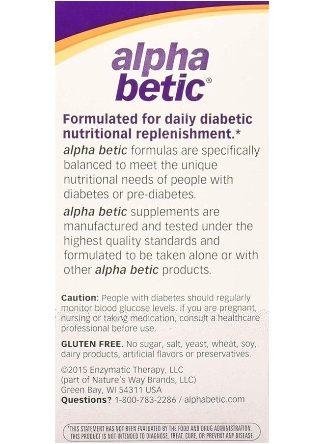 Alpha Betic - Once Daily Multivitamin for Diabetics, Gluten Free, Sugar Free, Extended Energy Dietary Supplement, 30 Tablets (3 Pack)3 - Image 1