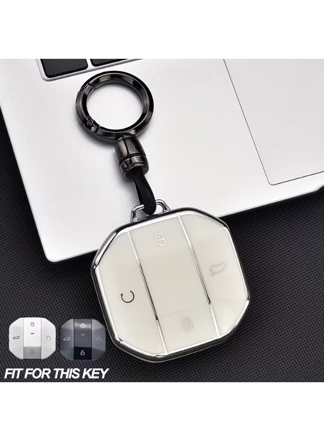 منطقة الخدمة جراب حماية مفاتيح السيارة من مادة TPU لسيارات JETOUR Freedom T1 T2 Free D الذكية مع سلسلة مفاتيح - Image 1