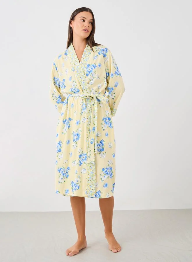 Styli Styli All-Over Floral Print Belted Robe