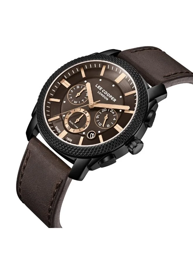 لي كوبر Men's Leather Multi Function Watch LC08178.642 - 42 mm