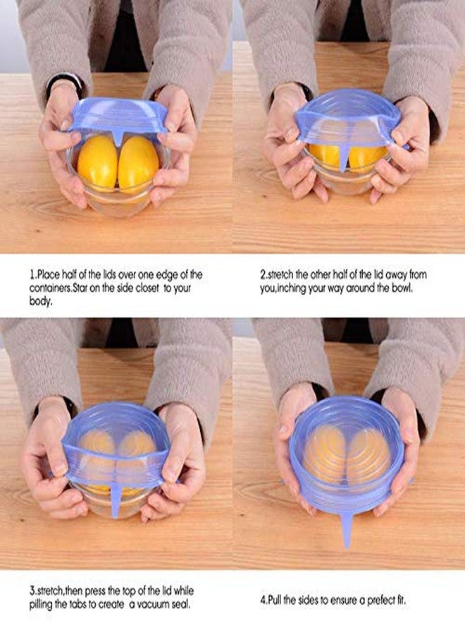 HOTFIX Silicone Stretch Lids, Food Cover For Freezer Microwave Oven Dishwasher Safe Fresh-Keeping Flexible Covers for Utensils, Dishes, Plates Jars, Cans, Mugs, Bowl Covers Food Safety Seal Lids (18) - Image 5