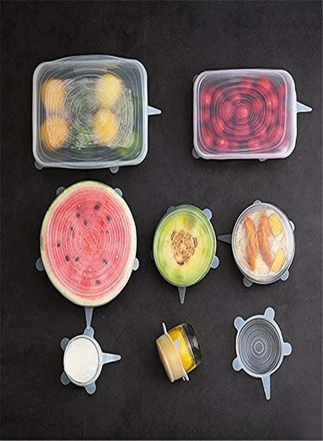 HOTFIX Silicone Stretch Lids, Food Cover For Freezer Microwave Oven Dishwasher Safe Fresh-Keeping Flexible Covers for Utensils, Dishes, Plates Jars, Cans, Mugs, Bowl Covers Food Safety Seal Lids (18) - Image 4