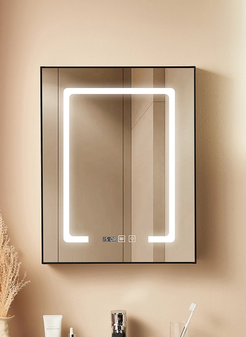 Sharpdo LED Bathroom Mirror with Light, Anti-fog, Towel Rack - Wall-mounted Vanity Mirror with Touch Sensor, Waterproof Smart LED Vanity Mirror 50 x 70 x 10 cm