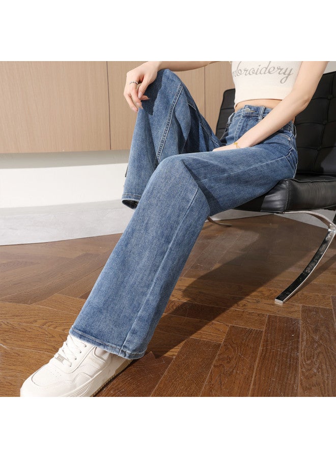 TonLion Solid Color Minimalist Korean-style Youthful Versatile Casual Spring Women's Jeans - Flattering High-waisted Straight-leg Pants - Image 2