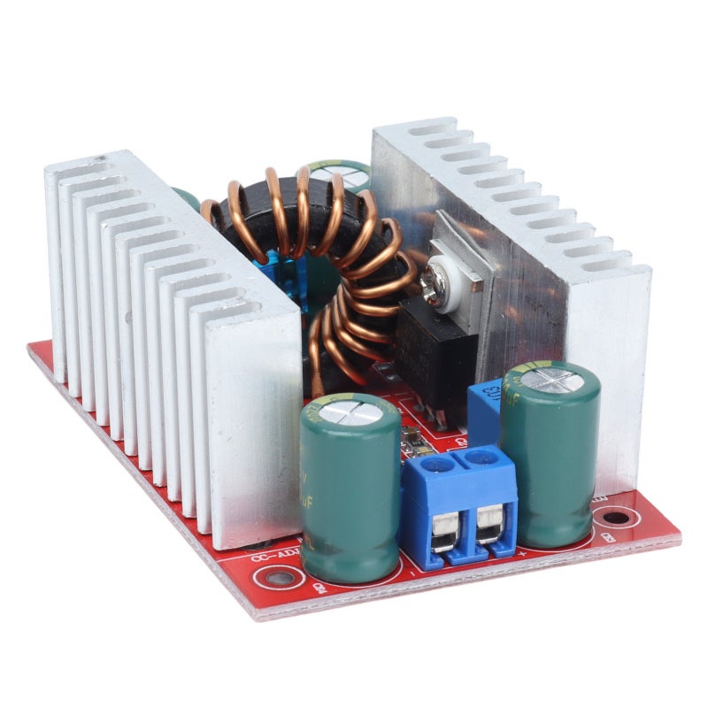 وحدة تحويلية دافعة (Boost Converter Module): مدخل 8.5 فولت - 50 فولت، مخرج قابل للتعديل 10 فولت - 60 فولت، مدخل 15 أمبير، مخرج 12 أمبير - اتصال بواسطة أطراف برغي، 2 منصات تسخين، محول صعودي عالي الكفاءة بنسبة 96% للأجهزة الإلكترونية ومشاريع الاصنع بنفسك (DIY) - Image 5