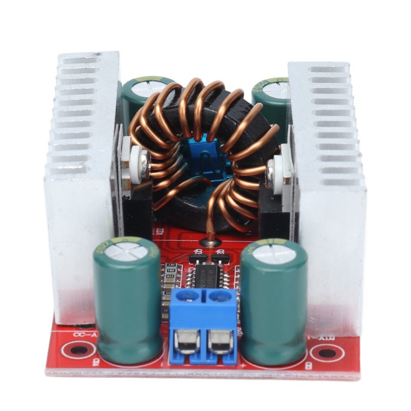 وحدة تحويلية دافعة (Boost Converter Module): مدخل 8.5 فولت - 50 فولت، مخرج قابل للتعديل 10 فولت - 60 فولت، مدخل 15 أمبير، مخرج 12 أمبير - اتصال بواسطة أطراف برغي، 2 منصات تسخين، محول صعودي عالي الكفاءة بنسبة 96% للأجهزة الإلكترونية ومشاريع الاصنع بنفسك (DIY) - Image 3