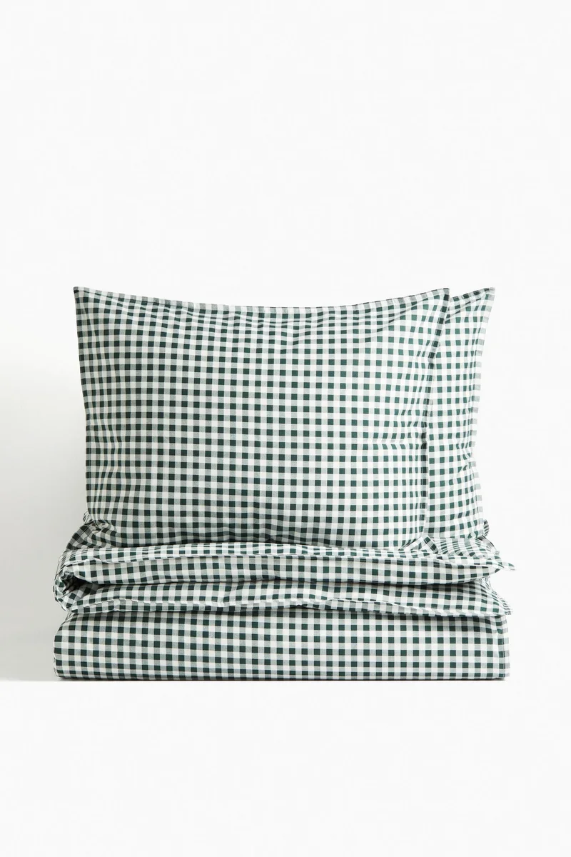 اتش اند ام طقم غطاء لحاف مزدوجكينج بنقوش