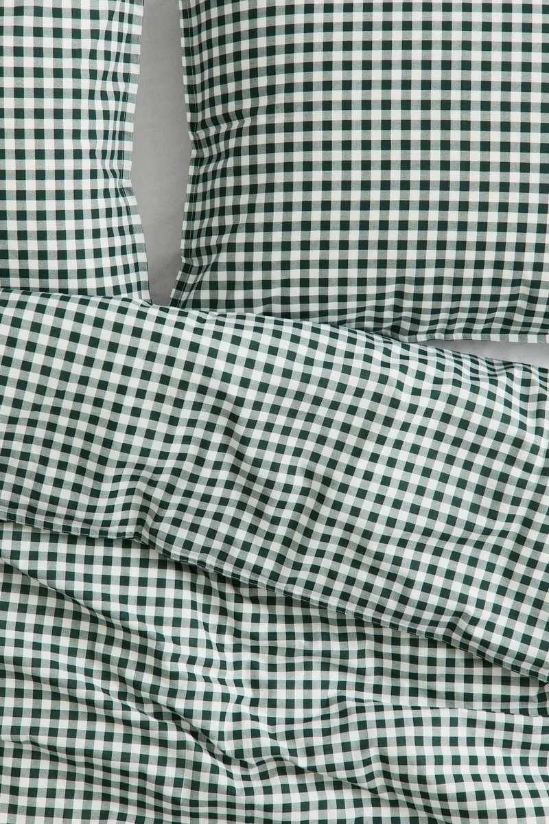 اتش اند ام طقم غطاء لحاف مزدوجكينج بنقوش