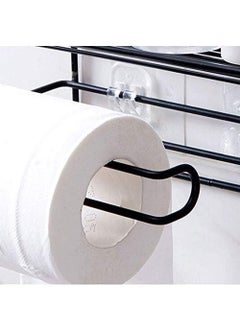 Marlac Wood Marlac Wood 1 Pc Adhesive Toilet Paper Holder with Shelf WallMounted Tissue Paper Roll Towel Holder Storage Rack Standard Size Black  - Image 3