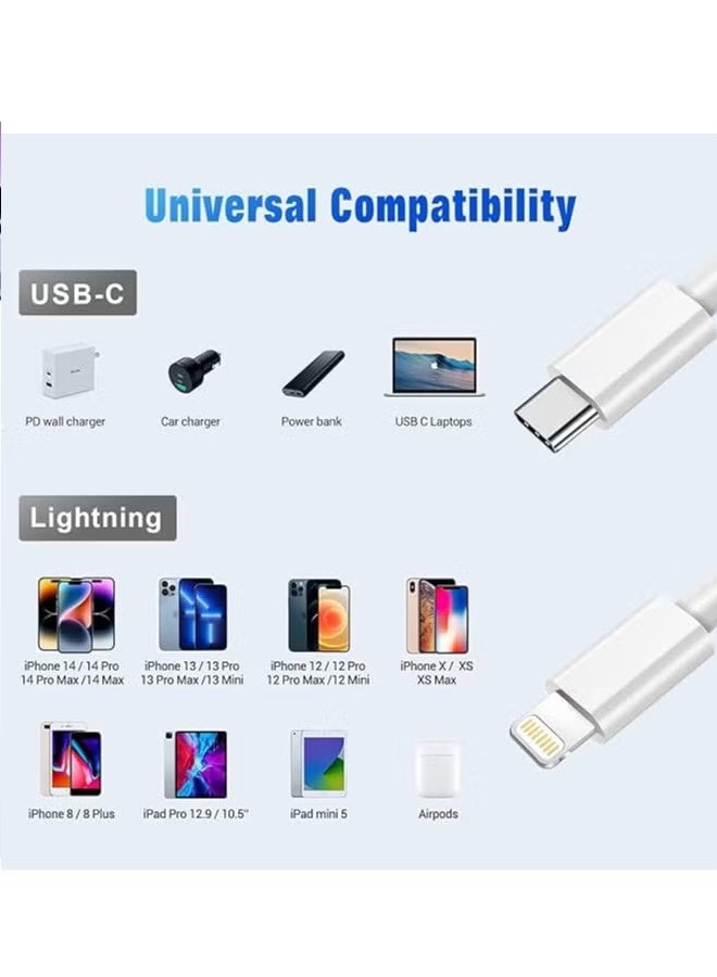 X spring USB C to Lightning Cable 2M iPhone Fast Charger Cable USB-C Power Delivery Charging Cord for iPhone 14/13/12/11/XS/XR/X/8/iPad - Image 4